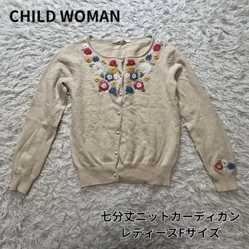 CHILD WOMAN 7부 소매 니트 가디건 여성용 F 사이즈