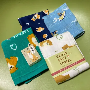 시바견 타월, 수건 등 4점