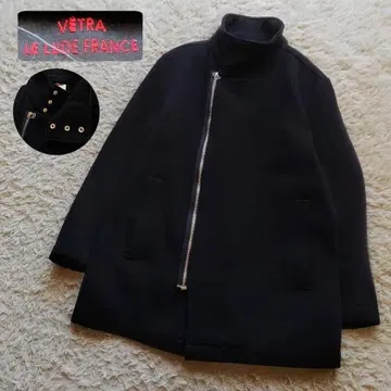 VETRA FRANCE 프랑스제 하이넥 ZIP 울 코트 프렌치 코트