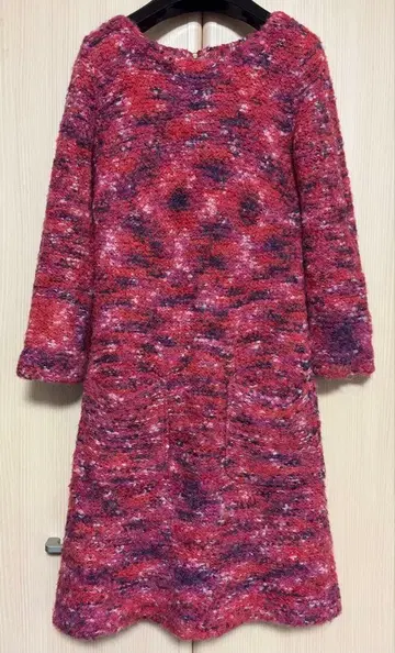 로페 ROPE 트위드 핑크 빨간색 원피스