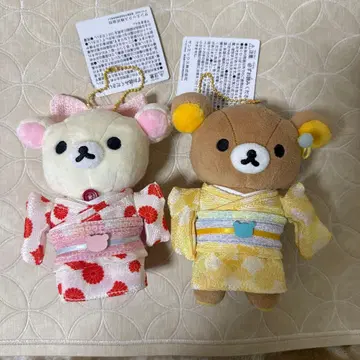 리락쿠마 기모노 시리즈 매달린 봉제 인형 리락쿠마 코리락쿠마 두 개