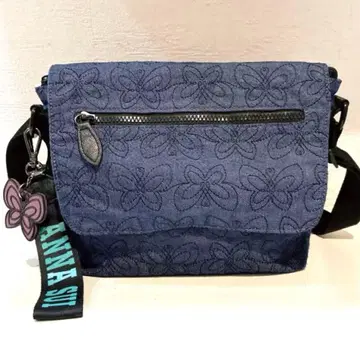 [ 새상품급 ] ANNA SUI 퀼팅 데님 버터플라이 숄더백