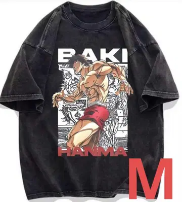 바키 한마 바키 프린트 T셔츠 M 새상품