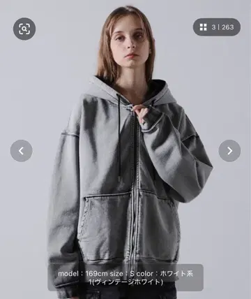 [ CLEL ] 헤비웨이트 로고 자수 풀 집업 후드티