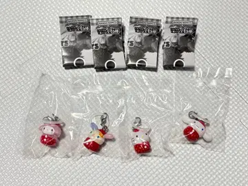 가챠 산리오 캐릭터즈 딸기 메지루시 액세서리 4종 세트