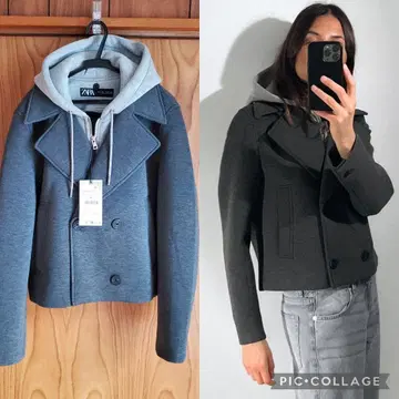 후드 레이어 후드티 코트 그레이