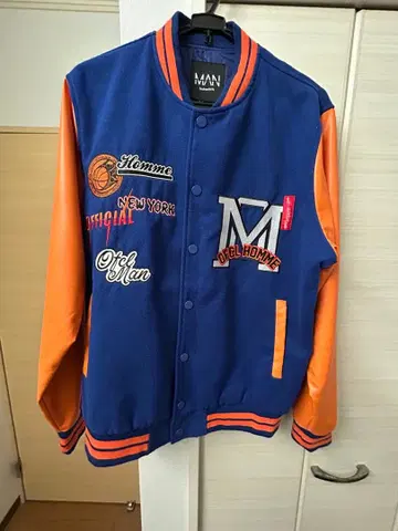 자수 아우터 L 사이즈 파랑 오렌지