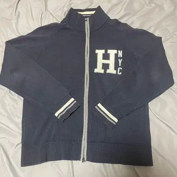 [ 레어 ] TOMMY HILFIGER 더블 풀 집업 니트 빅 로고