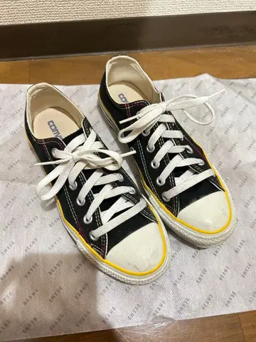 CONVERSE 컬러풀 스티치 블랙 스니커즈 24.5cm