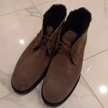 브라운 스웨이드 퍼 포함 숏부츠 10.5