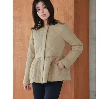 노카라 플레어 퀼팅 블루종