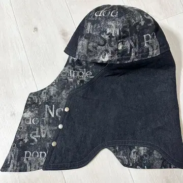 리버서블 용접 두건 No.207 영문 패턴 / 데님