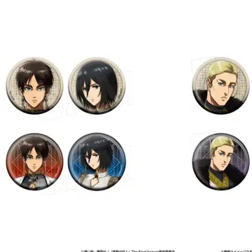 진격의 거인 진격반점 화려한 국화 캐러밴 배지 컬렉션 캔뱃지 6점 세트