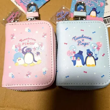 핑구 턱시도샘 참 포함 키케이스 핑크 스카이블루