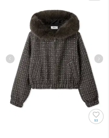 미사용 새상품 퍼 포함 트위드 블루종 스나이델