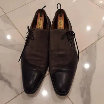 Interessa 드레스 슈즈 블랙 그레이 콤비 스웨이드 가죽 8