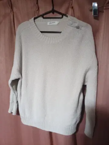 Desssin 데셍 아이보리 코튼 100% 니트 스웨터 사이즈 3