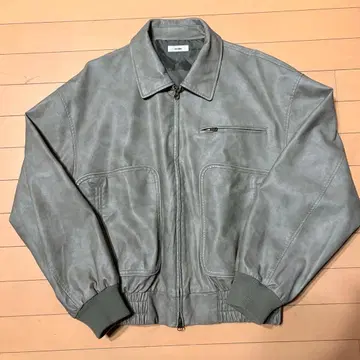 페르슈 페이크 가죽 자켓 더블 지퍼