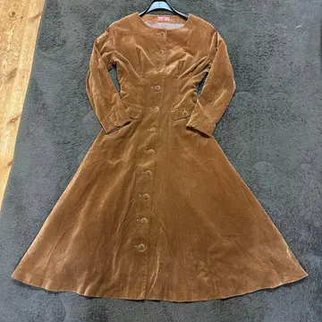 아츠키 오오니시 O.V.A.O. 코듀로이 브라운 원피스 레트로