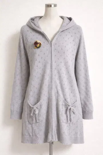 핑크하우스 x 니트 롱 가디건 (그레이)