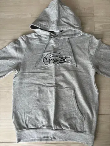 LACOSTE 그레이 후드 부착 후드티 US S