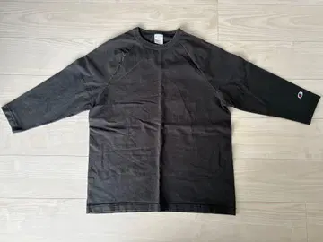 Champion T1011 블랙 7부 소매 티셔츠 L