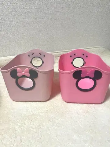 미니 마우스 수납 말랑한 바구니 2개 세트