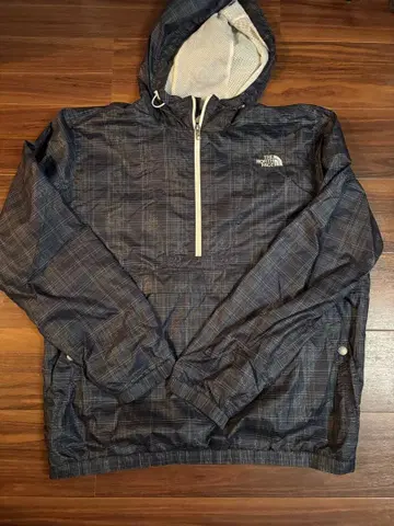 THE NORTH FACE 체크 무늬 아노락 후드티