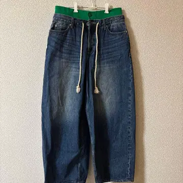 BIT BLUE 데님 블루 와이드 팬츠