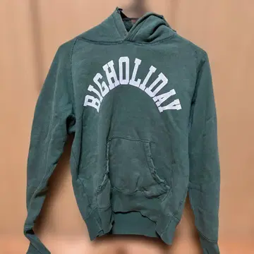 TMT BIG HOLIDAY 후드 부착 후드티 그린