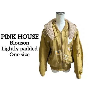 핑크하우스 블루종 자켓 후드 부착 충전솜 라이트 브라운