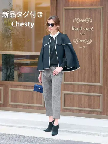 새상품 Chesty 트렌치 케이프 0 블랙 체스티