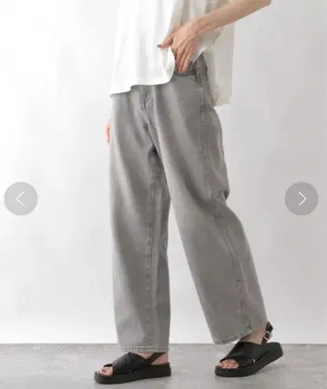 글로벌 워크 GOOD 데님 배기 팬츠 그레이 데님