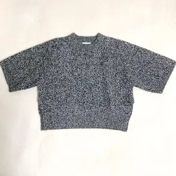 HYKE 하이크 믹스 니트 풀오버 7부 소매 울 100% 슬릿