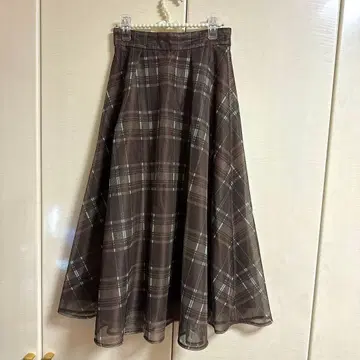 프로포 메쉬 체크 무늬 스커트