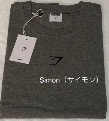 GYMSHARK 그레이 x 블랙 로고 티셔츠 M 사이즈