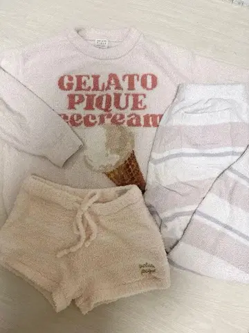 젤라또피케 룸웨어 세트 상하의와 숏팬츠 3점 묶음 판매