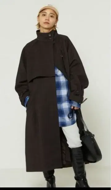 Freak's store 울 이스트 롱 코트 블랙