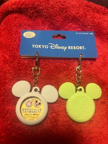 도쿄 디즈니 리조트 미키마우스 배지 키링 2개 세트