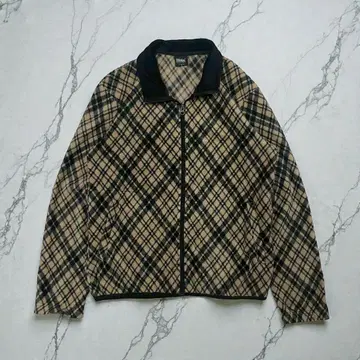 체크 무늬 플리스 자켓 캐주얼 방한 LL 사이즈