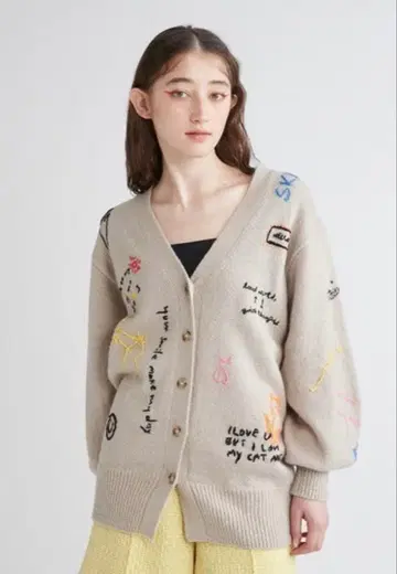FURFUR 자수 긴팔 가디건
