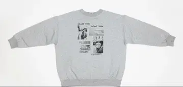 그레이 프린트 크루넥 트레이닝복