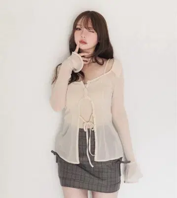 AND MARY Jean 튤 가디건