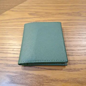 극박 DomTeporna 그린 이단 접이식 지갑 가죽