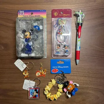 디즈니 캐릭터 굿즈 스트랩 키링 7개 세트