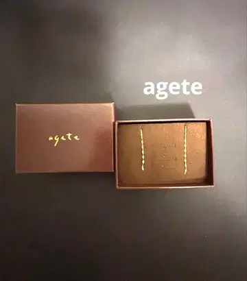 agete 10K 롱 체인 귀걸이