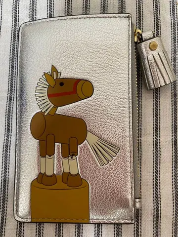 ANYA HINDMARCH 호스 지퍼 카드 케이스 말띠 해 띠 미사용