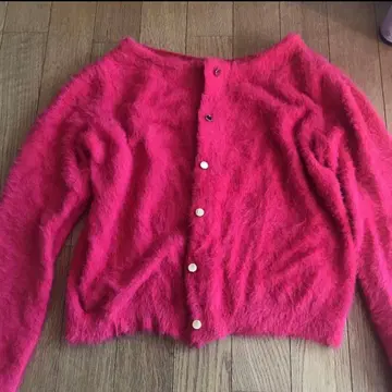 FENNLE 핑크 모헤어 가디건