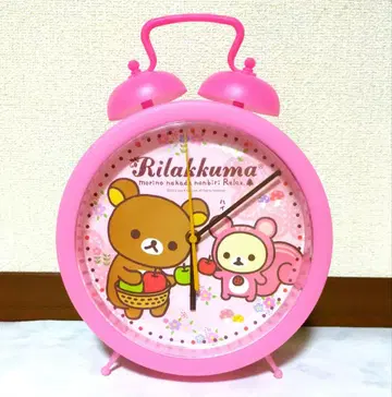 리락쿠마 핑크 벽시계 탁상시계 시계 33cm