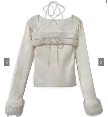 grl 퍼 홀터넥 리본 니트탑[ru1387]